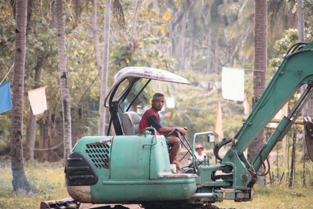 man operating heavy machinery